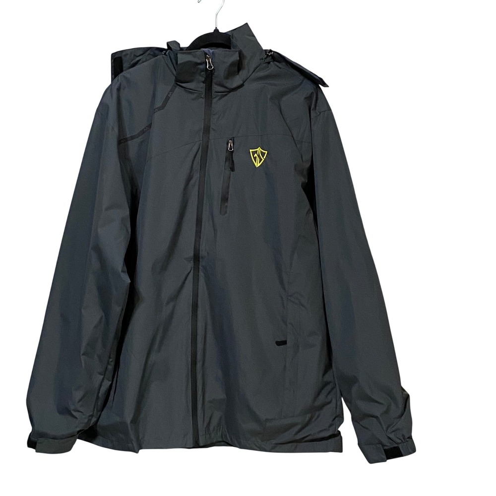 Outdoor Sport Oscillator Series Men Gray Waterproof Rain Jacket Hooded Large